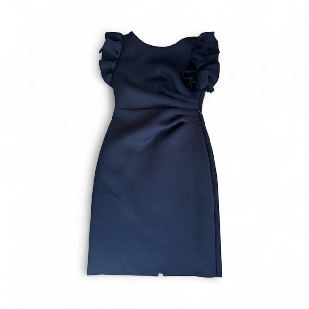 Eliza J Navy Ruffle Sleeve Mini Dress